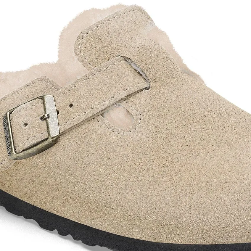 Birkenstock Boston Shearling Taupe Suede
