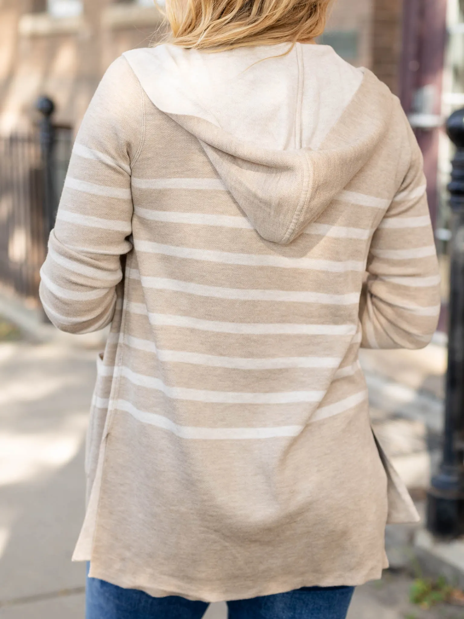 Black Tape Reversible Hooded Cardigan