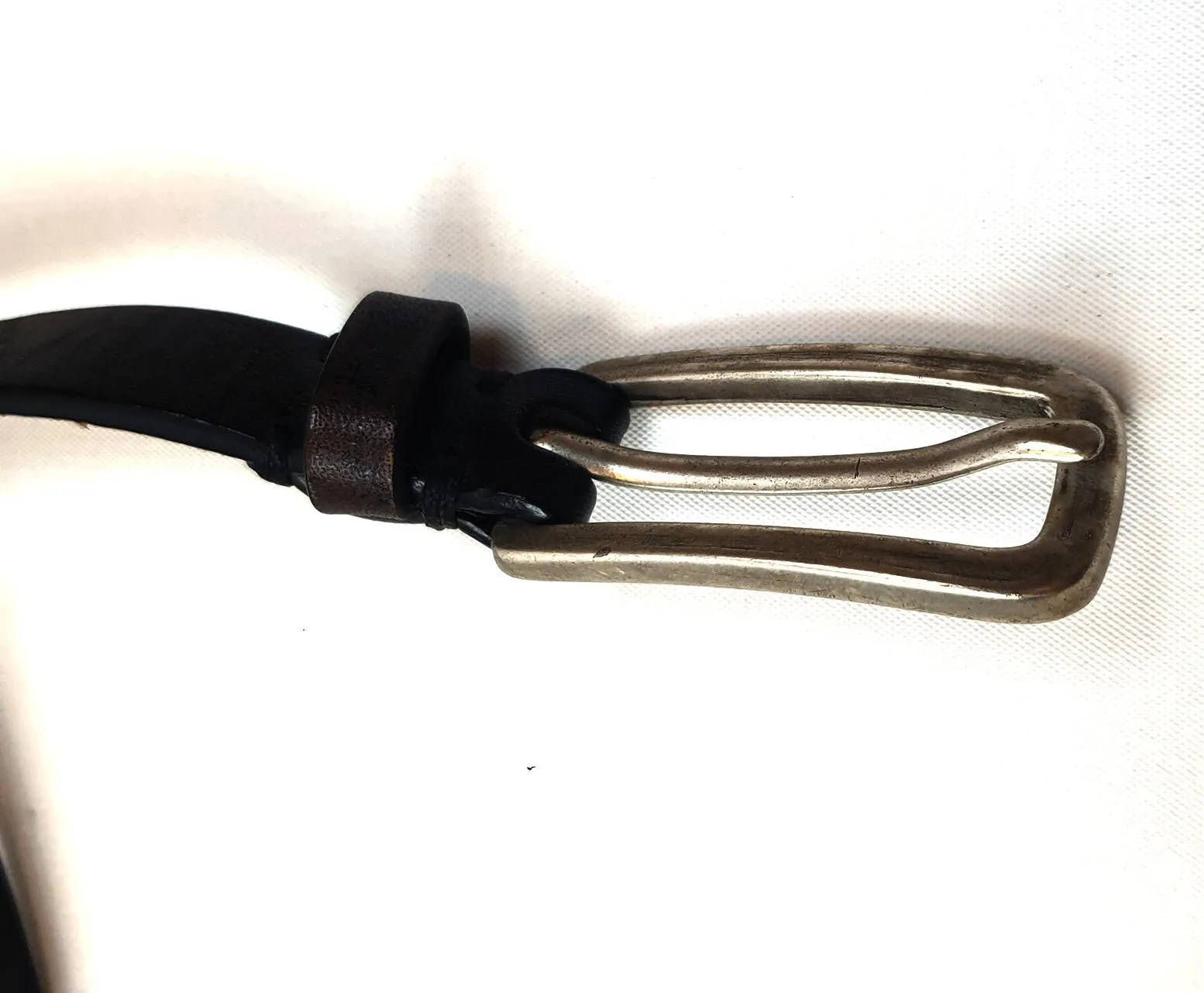 Black thin leather belt