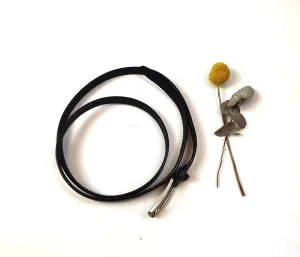 Black thin leather belt