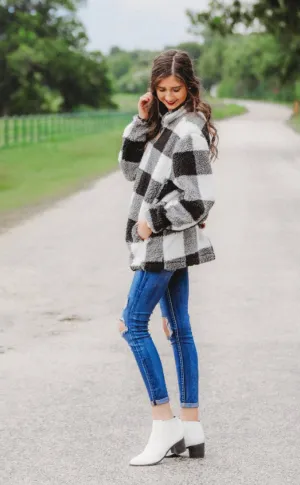Buffalo Plaid Sherpa Pullover