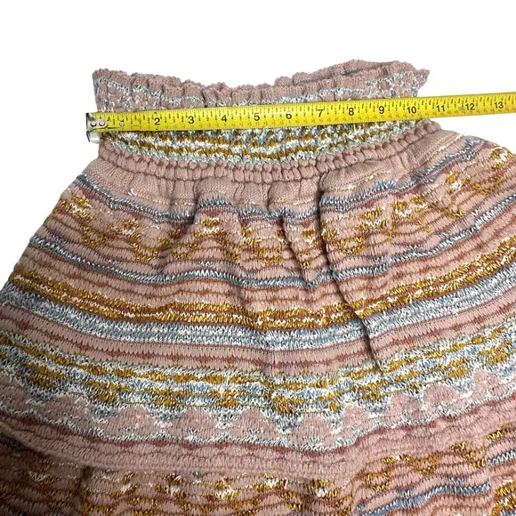 Cecelia Prado for Anthropologie blpink Cable Knit Stripe Tiered Sweater Skirt PS