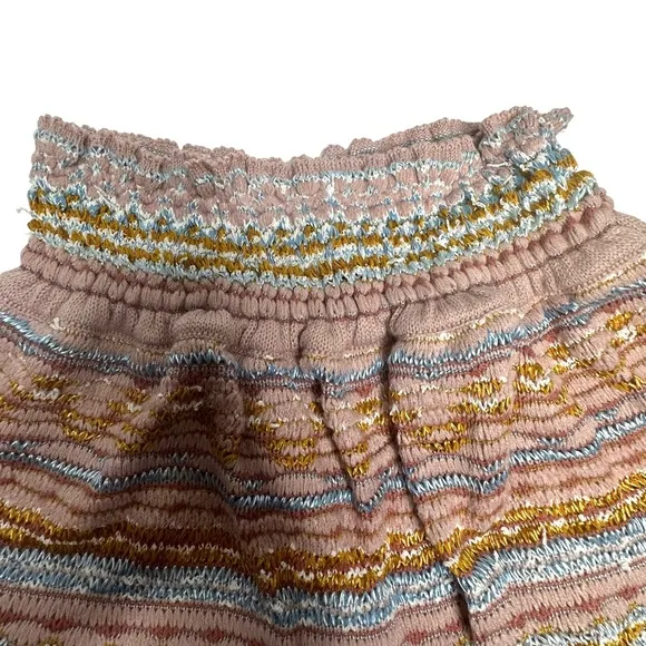 Cecelia Prado for Anthropologie blpink Cable Knit Stripe Tiered Sweater Skirt PS