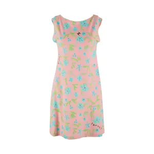 Chanel Pink Floral Logo Print Dress
