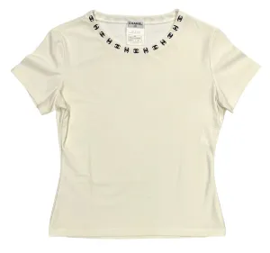 Chanel White Logo Ringer Shirt