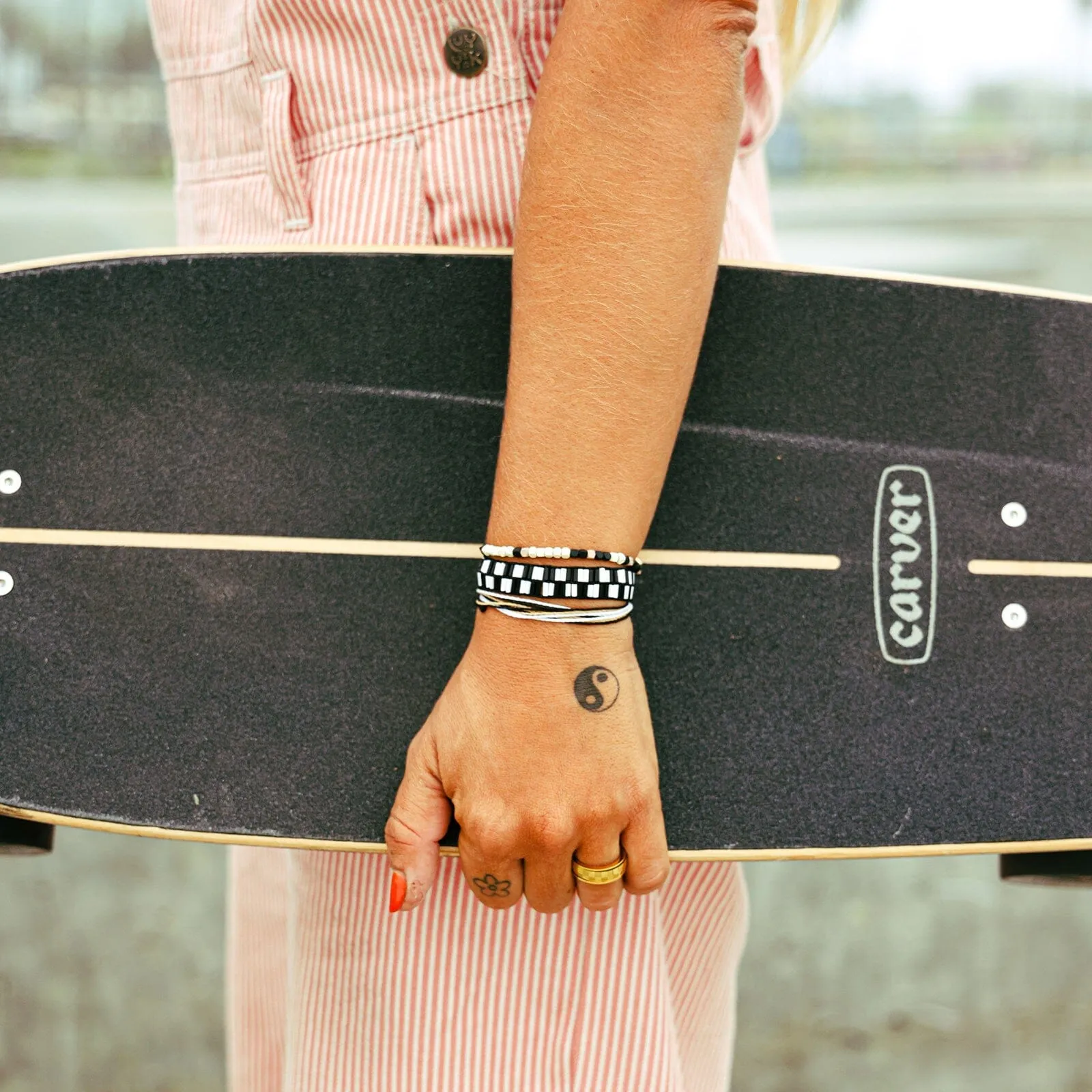Checkerboard Bead Stretch Bracelet