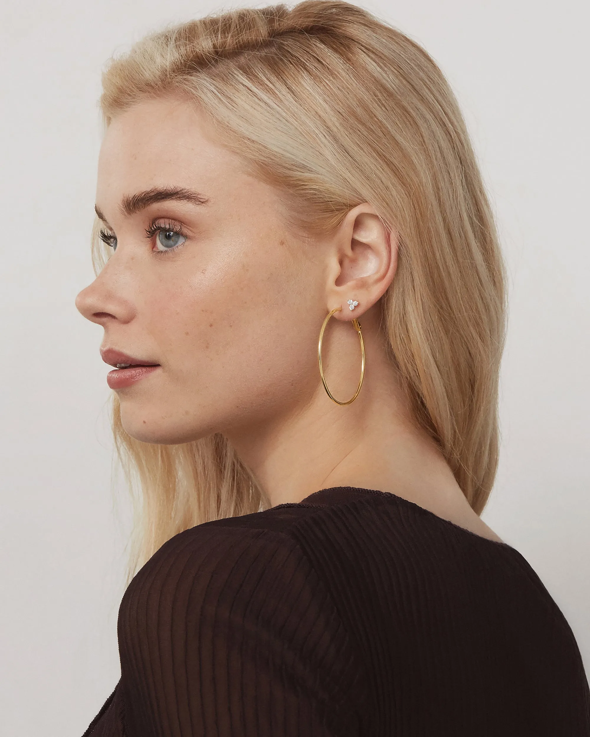 Clasp Back Thin Hoops