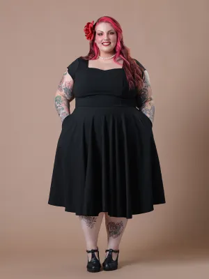 Cosmopolitan Swing Dress- Black