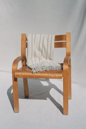 Cream/Grey Thin Striped Flaca Blanket