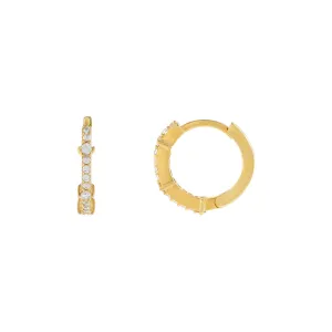 CZ Thin Solitaire Huggie Earring