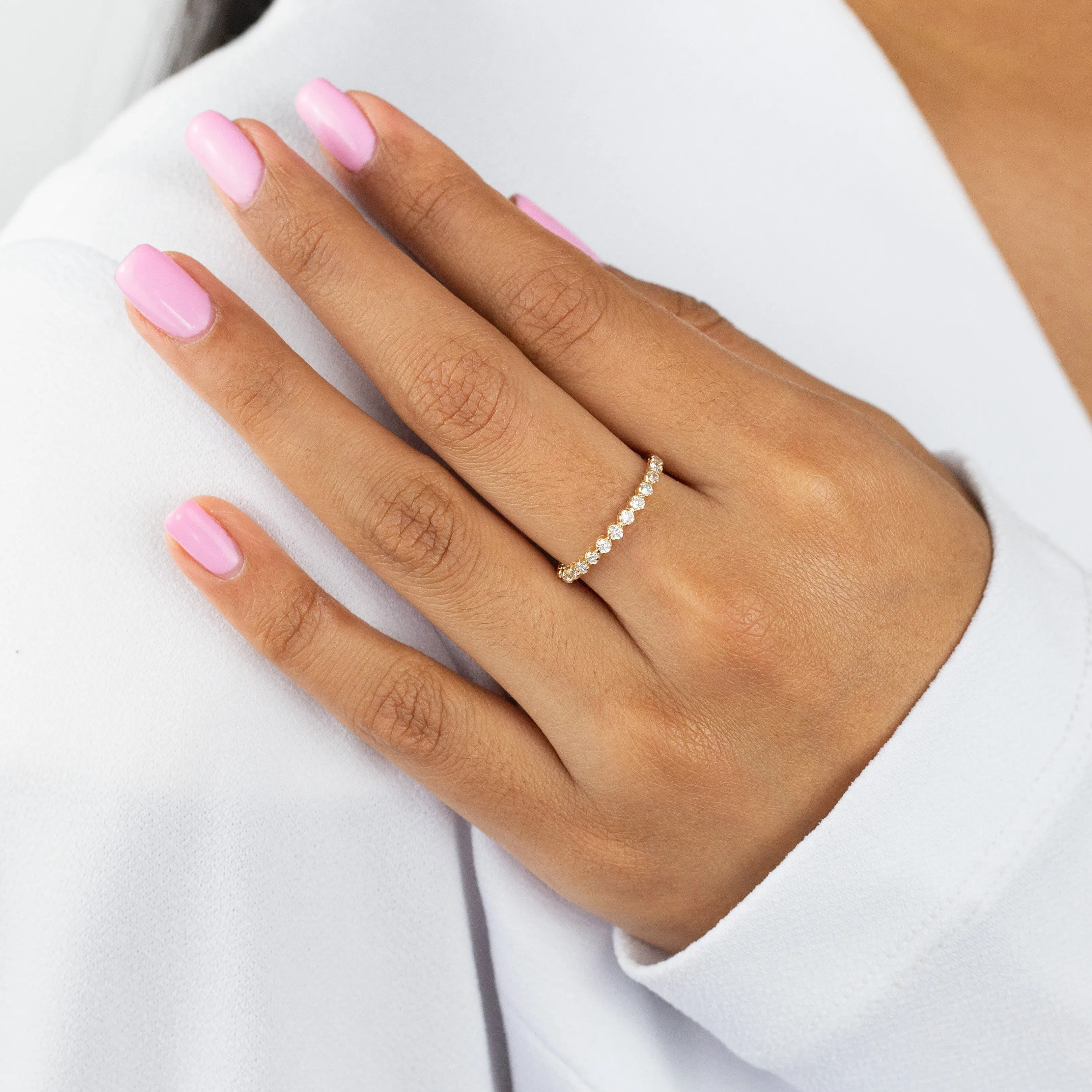 Diamond Thin Eternity Band 14K