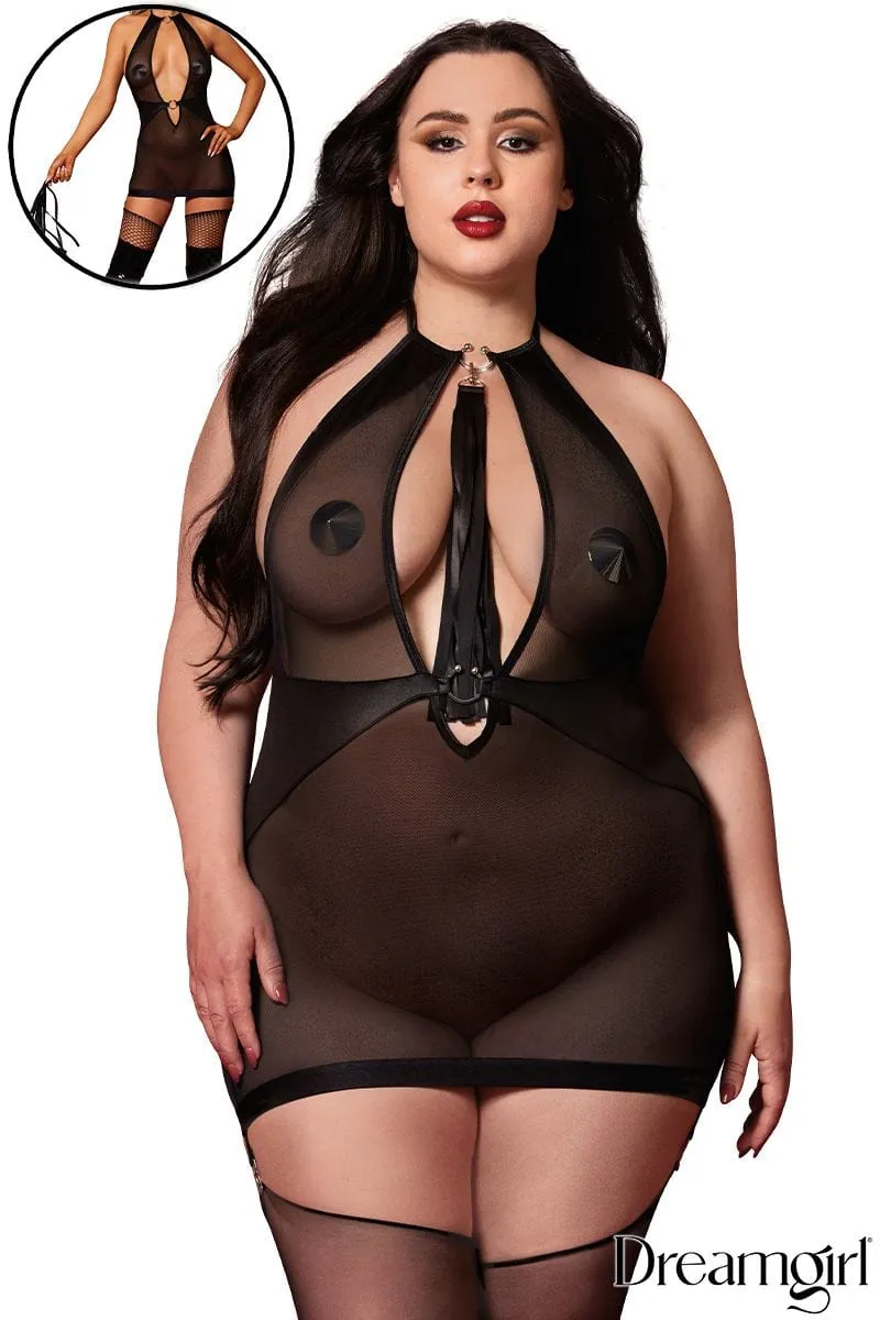 Dreamgirl Flogger Garter Slip