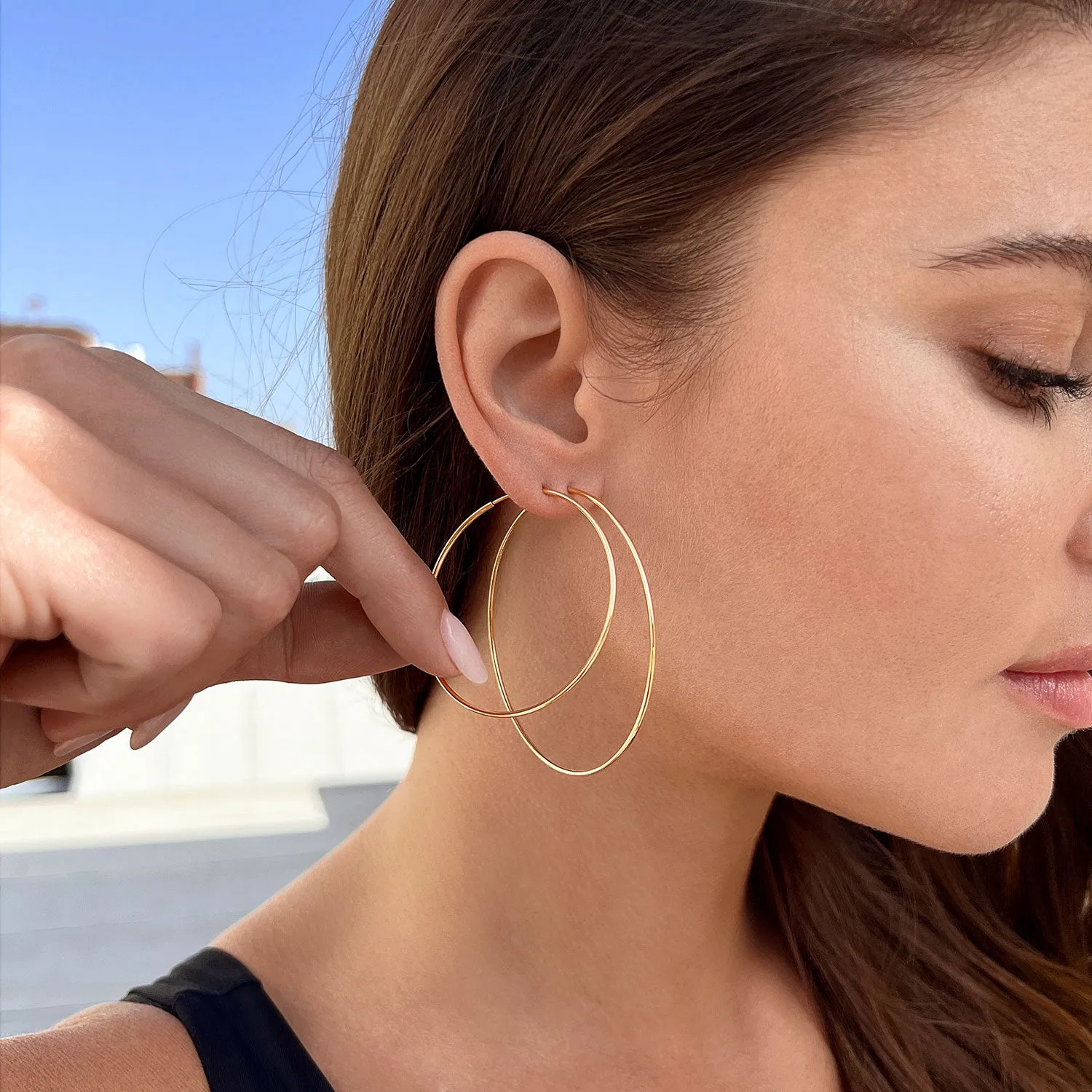 Endless Gold Hoop Earrings