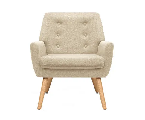 Fabric Dining Armchair - Beige