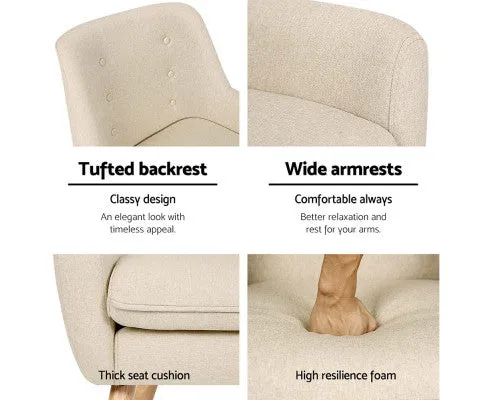 Fabric Dining Armchair - Beige