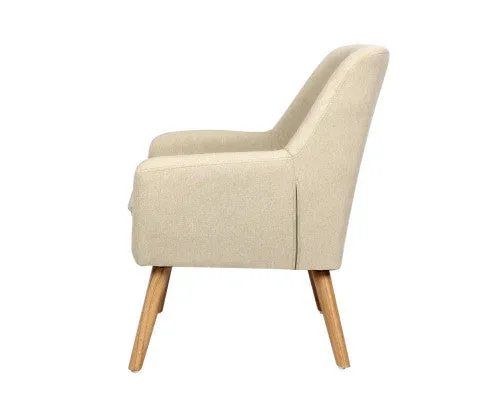 Fabric Dining Armchair - Beige