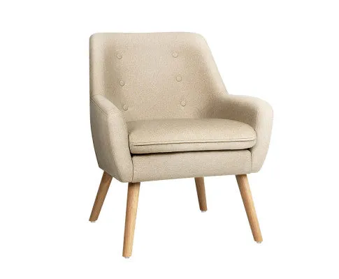 Fabric Dining Armchair - Beige