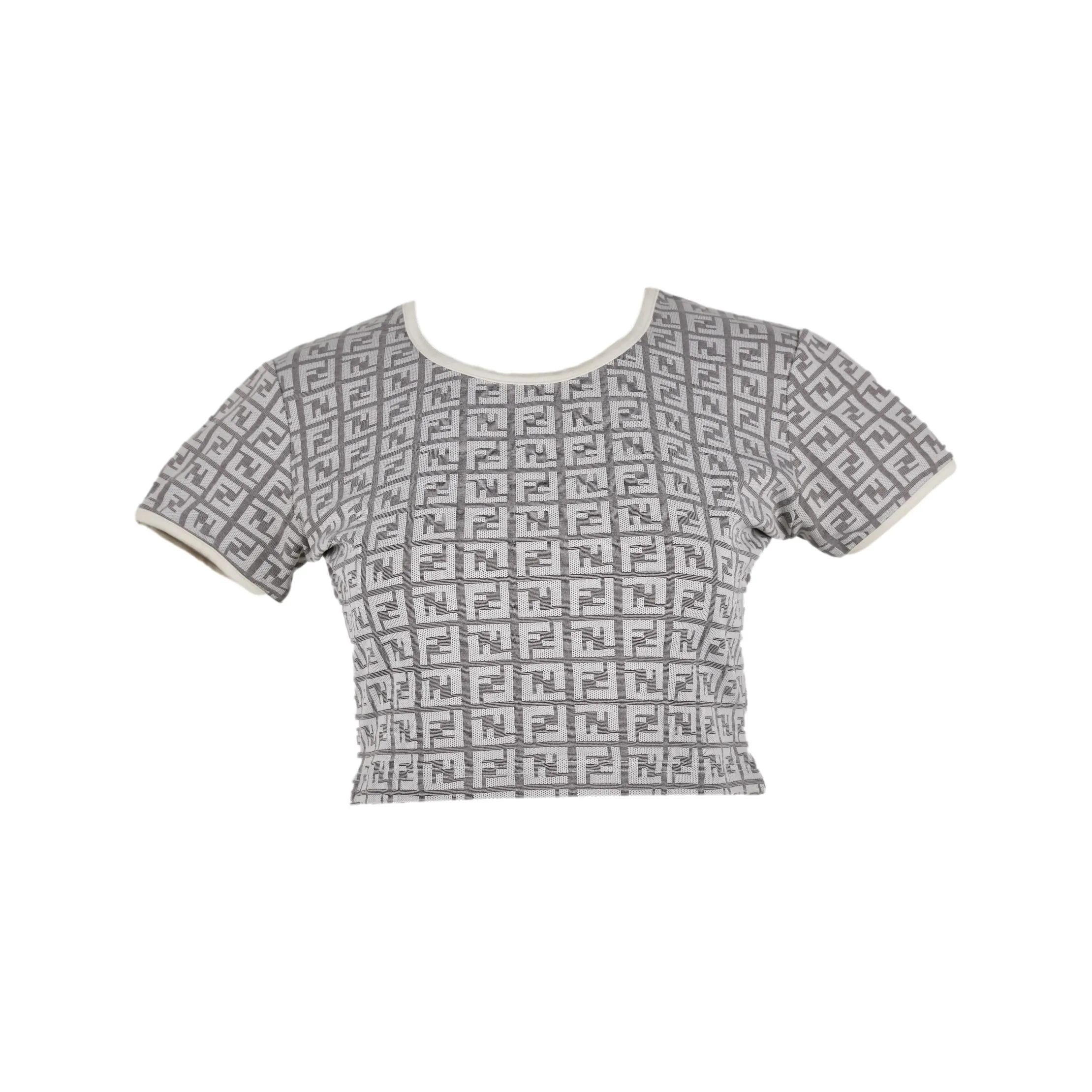 Fendi Grey Logo Crop Top