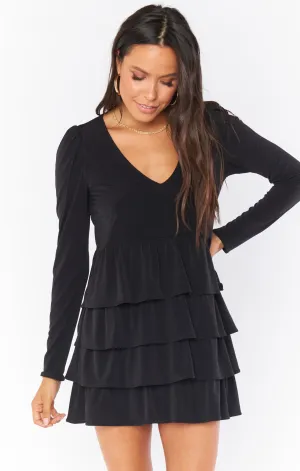 FINAL SALE: Show Me Your Mumu, Top Tier Mini Dress Black Stretch