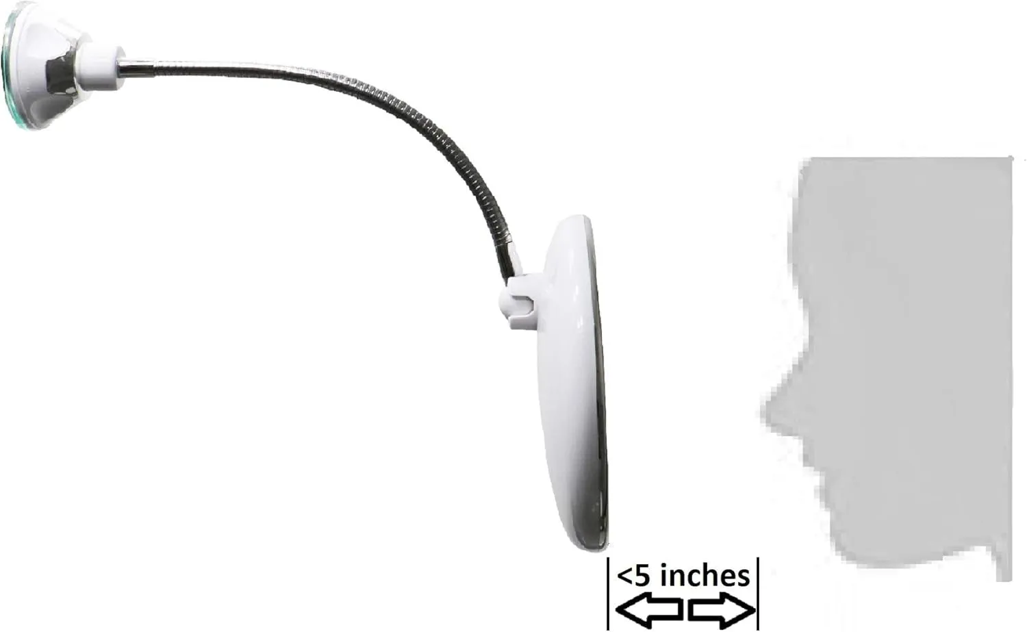 Flexible Gooseneck LED Lighted 10X Magnifying Makeup Mirror with Power Locking Suction Cup and 360 Degree Swivel, Portable Cordless Travel and Home Bathroom Vanity Mirror