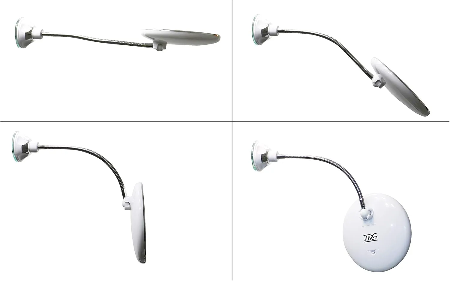 Flexible Gooseneck LED Lighted 10X Magnifying Makeup Mirror with Power Locking Suction Cup and 360 Degree Swivel, Portable Cordless Travel and Home Bathroom Vanity Mirror