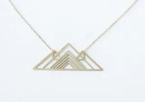 Geometric Mountain Necklace | Brass