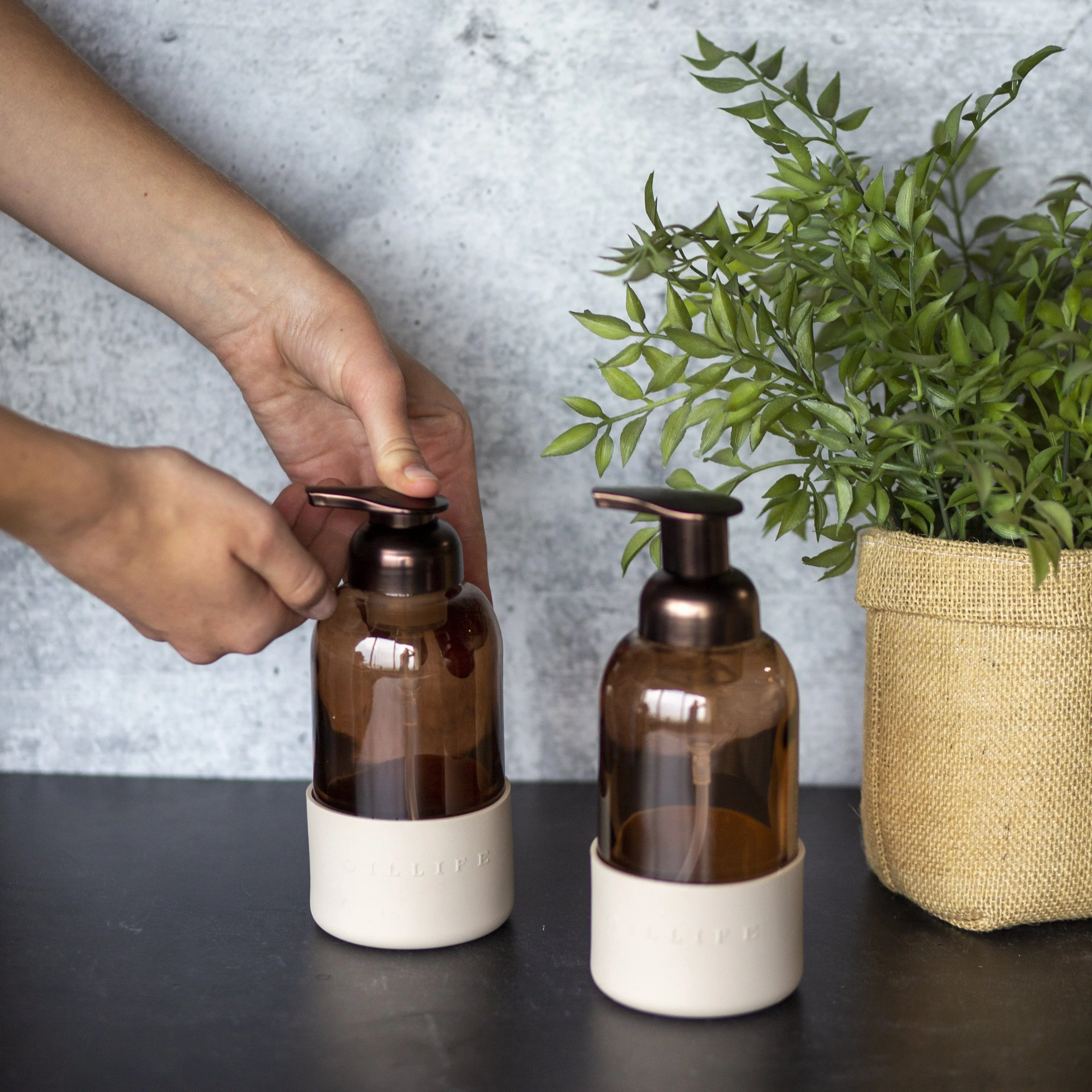 Glass Foaming Soap Bottles - 2pk