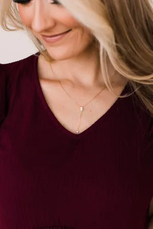 Glimpse Of Happiness Drop Necklace- Gold