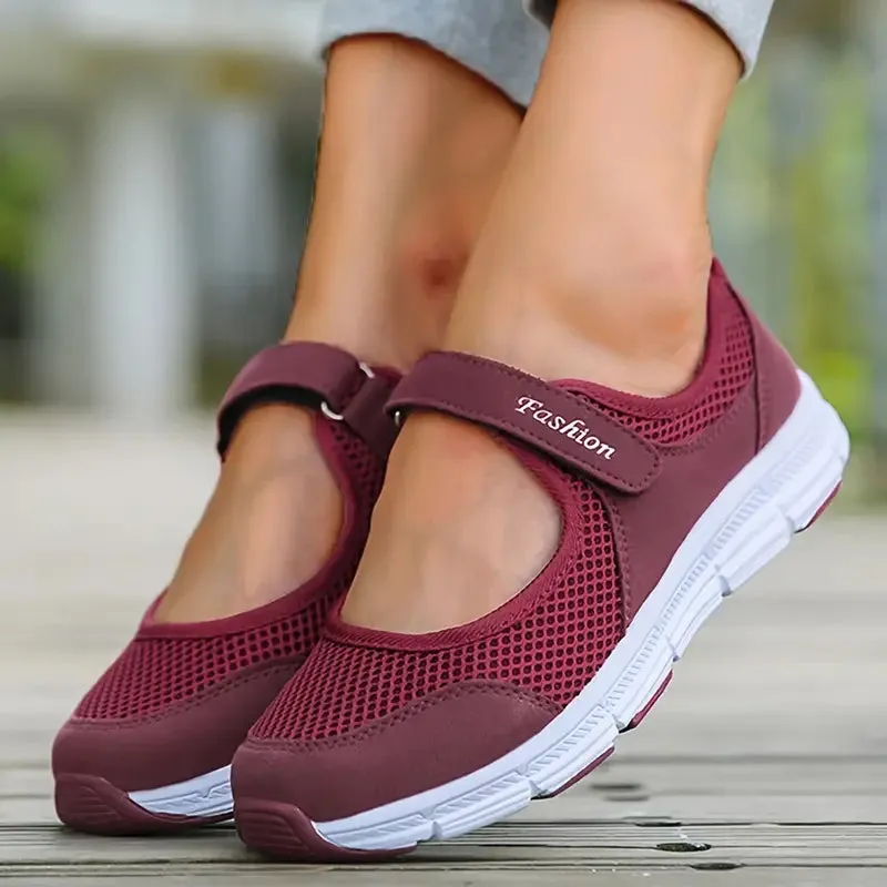 GS Comfy Knit | Gemakkelijke sneakers met open wreef en klittebandsluiting voor dames