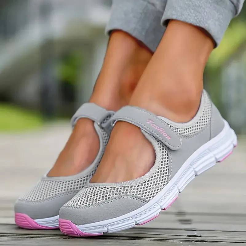 GS Comfy Knit | Gemakkelijke sneakers met open wreef en klittebandsluiting voor dames