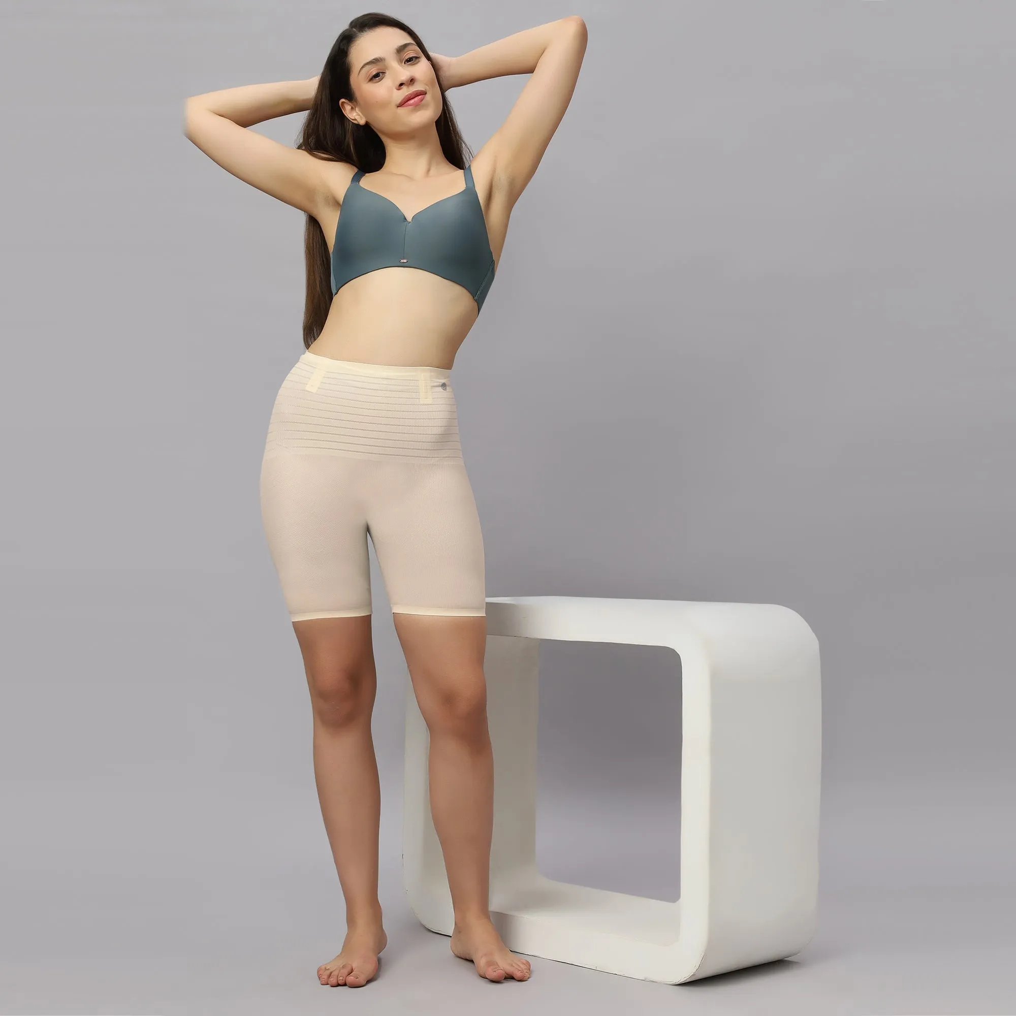 High Waist Ultra Thin Compression Shaper Shorts with Tummy, Hip & Thigh Control