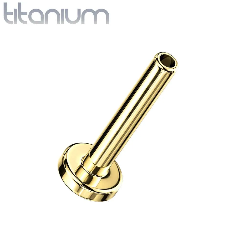 Implant Grade Titanium Gold PVD Butterfly Push In Threadless Labret With Flat Back