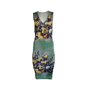 Jean Paul Gaultier Green Floral Stretch Dress