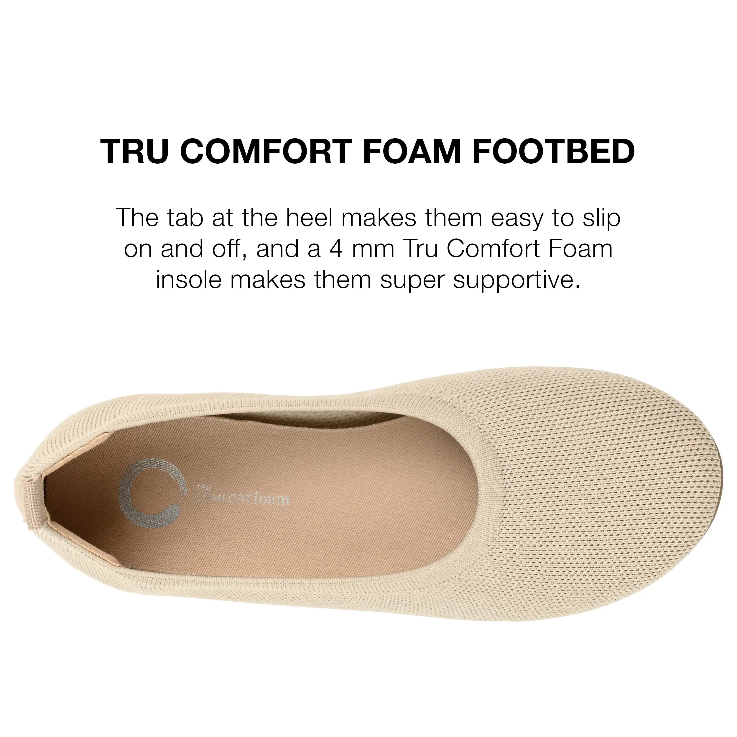 Journee Womens Jersie Knit Foldable Round Toe Slip On Dress Flats