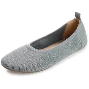 Journee Womens Jersie Knit Foldable Round Toe Slip On Dress Flats