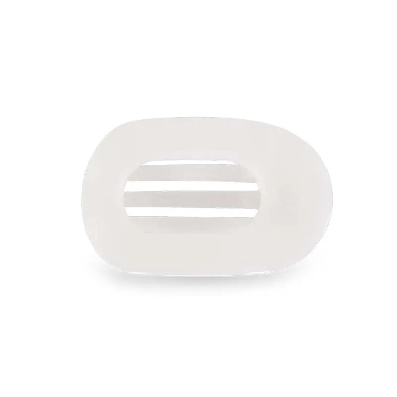 Large Coconut White Flat Oval Hair Clip
