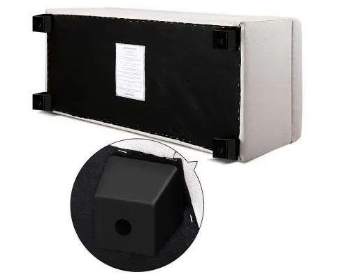 Large Fabric Storage Ottoman - Beige