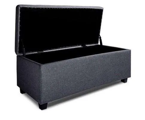 Large Fabric Storage Ottoman - Grey