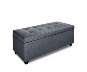 Large Fabric Storage Ottoman - Grey
