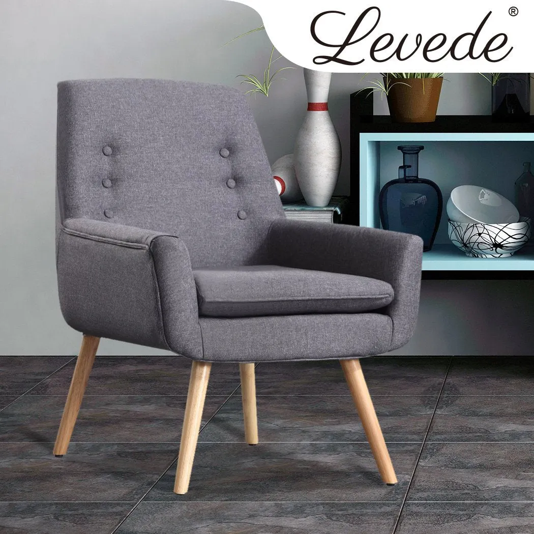 Luxury Upholstered Armchair Single Accent Sofa Padded Fabric