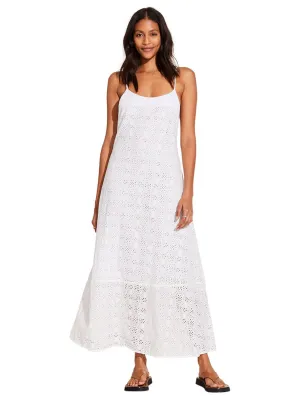 Mari Maxi Dress in White Eyelet