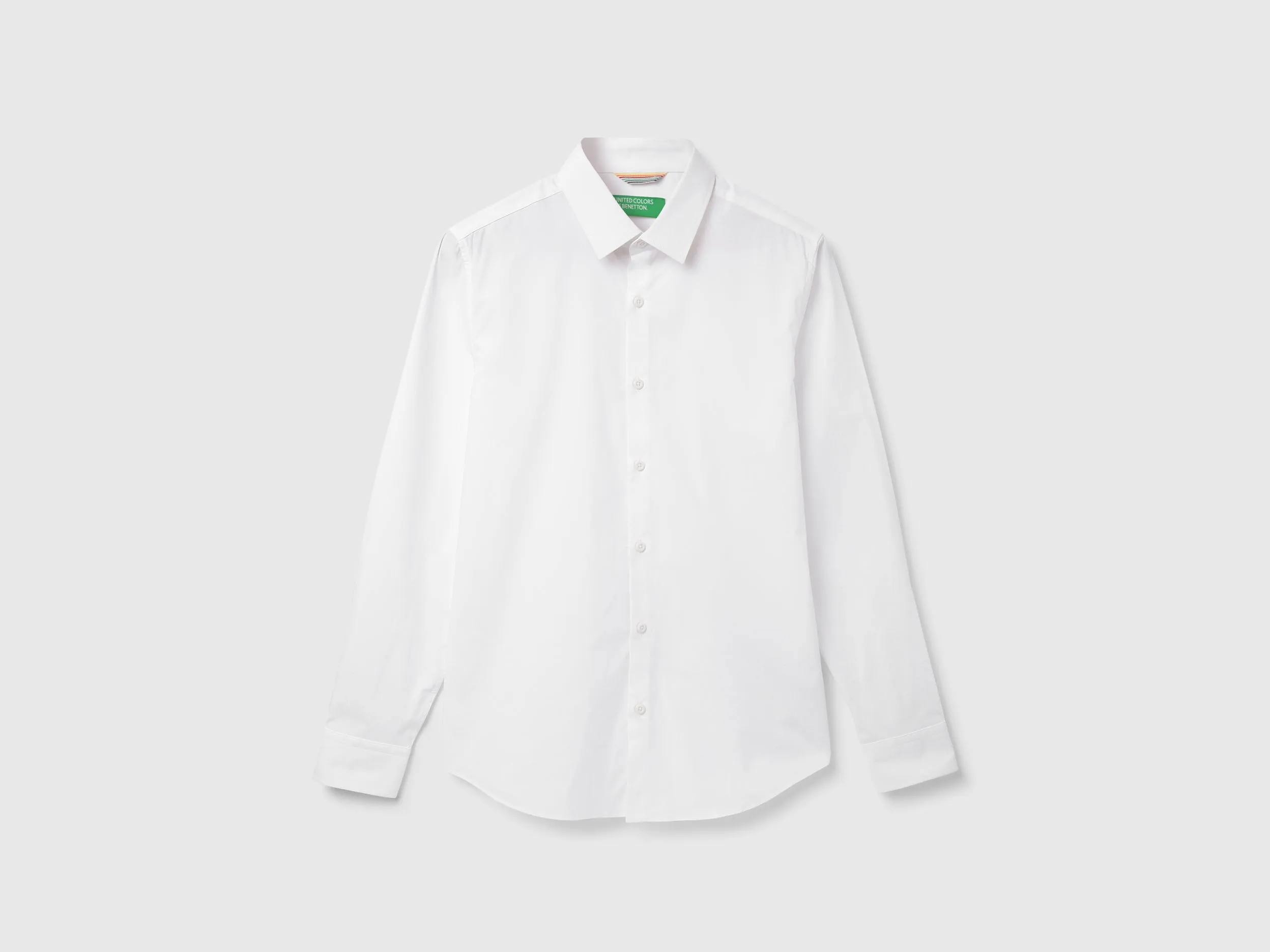 Men White Solid Slim Shirt