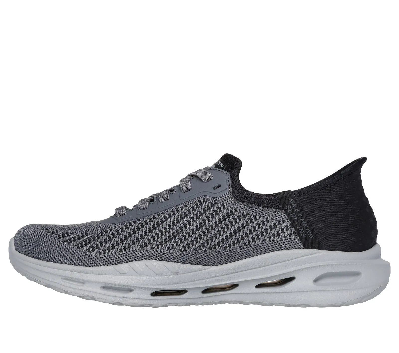 MEN'S SKECHERS SLIP-INS RELAXED FIT: ARCH FIT ORVAN - DREX | GRAY / BLACK