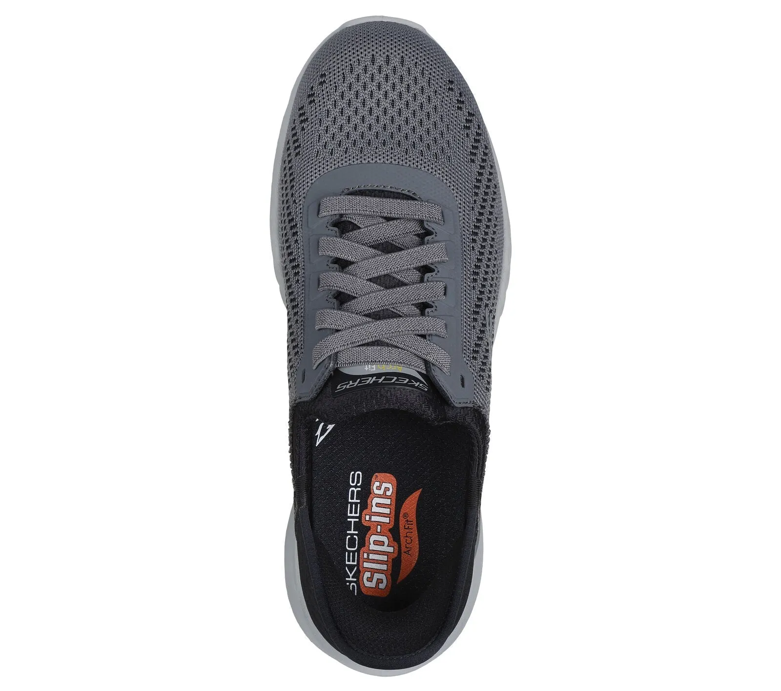 MEN'S SKECHERS SLIP-INS RELAXED FIT: ARCH FIT ORVAN - DREX | GRAY / BLACK