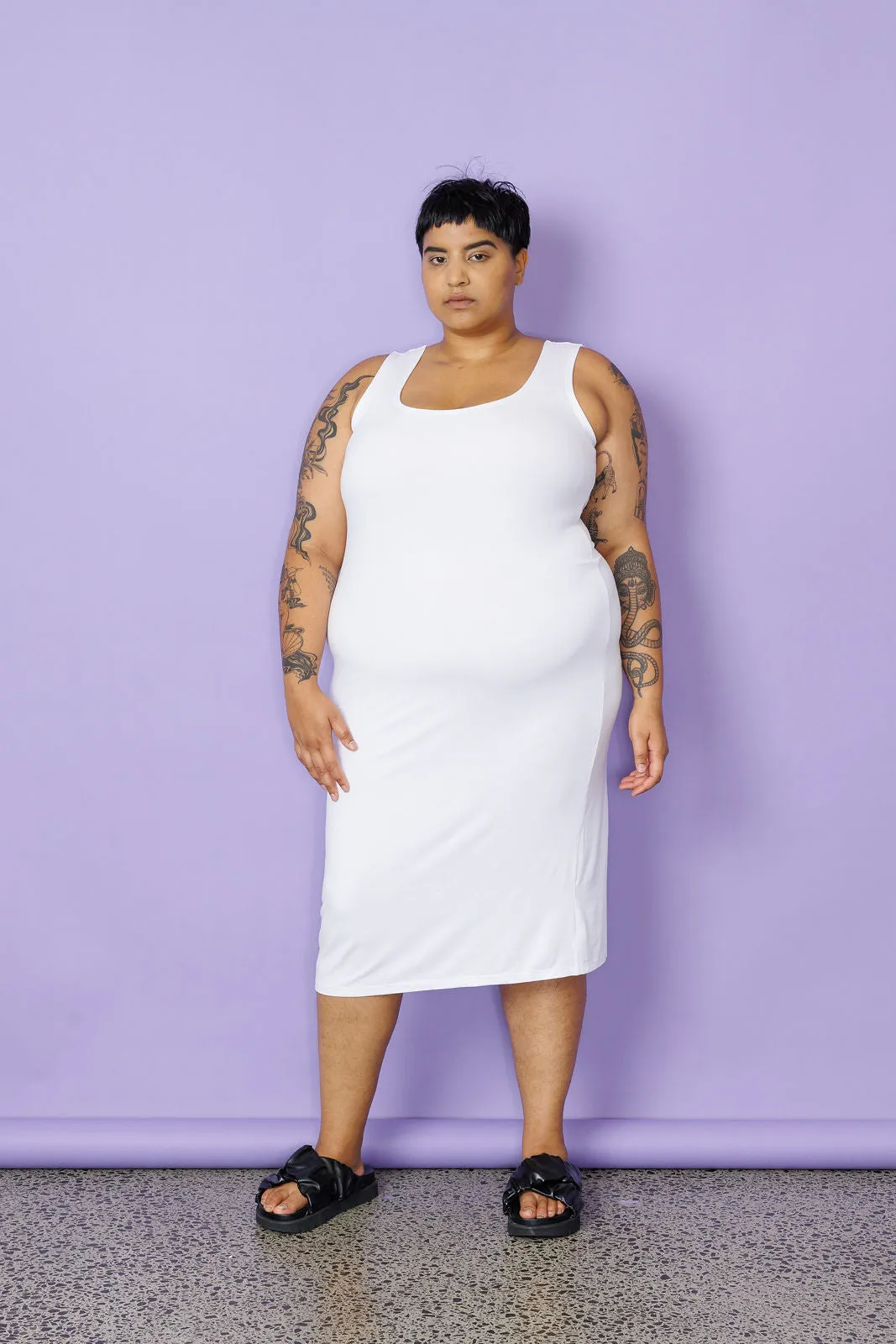 Midi Slip - White