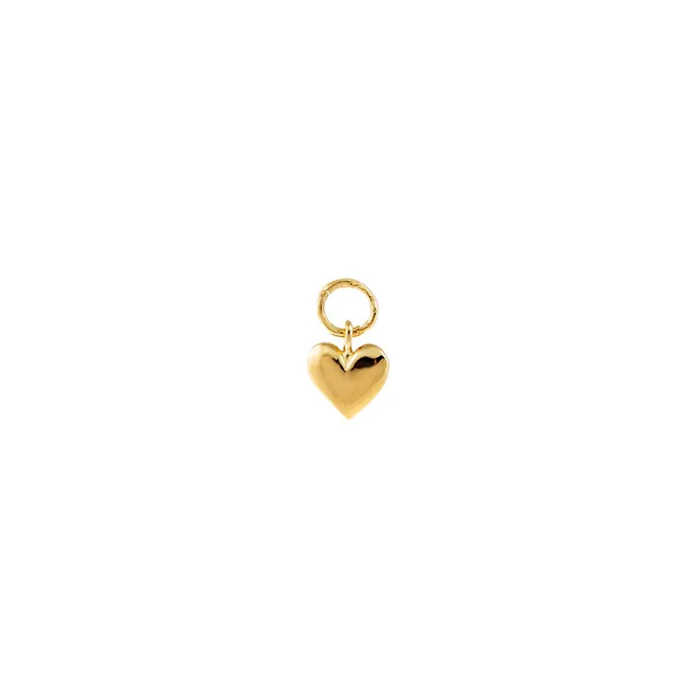 Mini Solid Heart Charm 14K