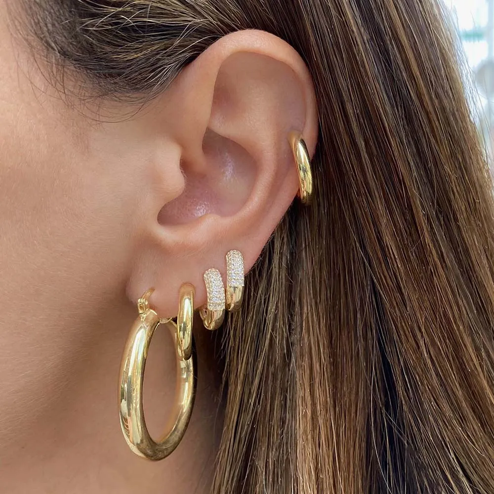 Mini Thin Hollow Hoop Earring