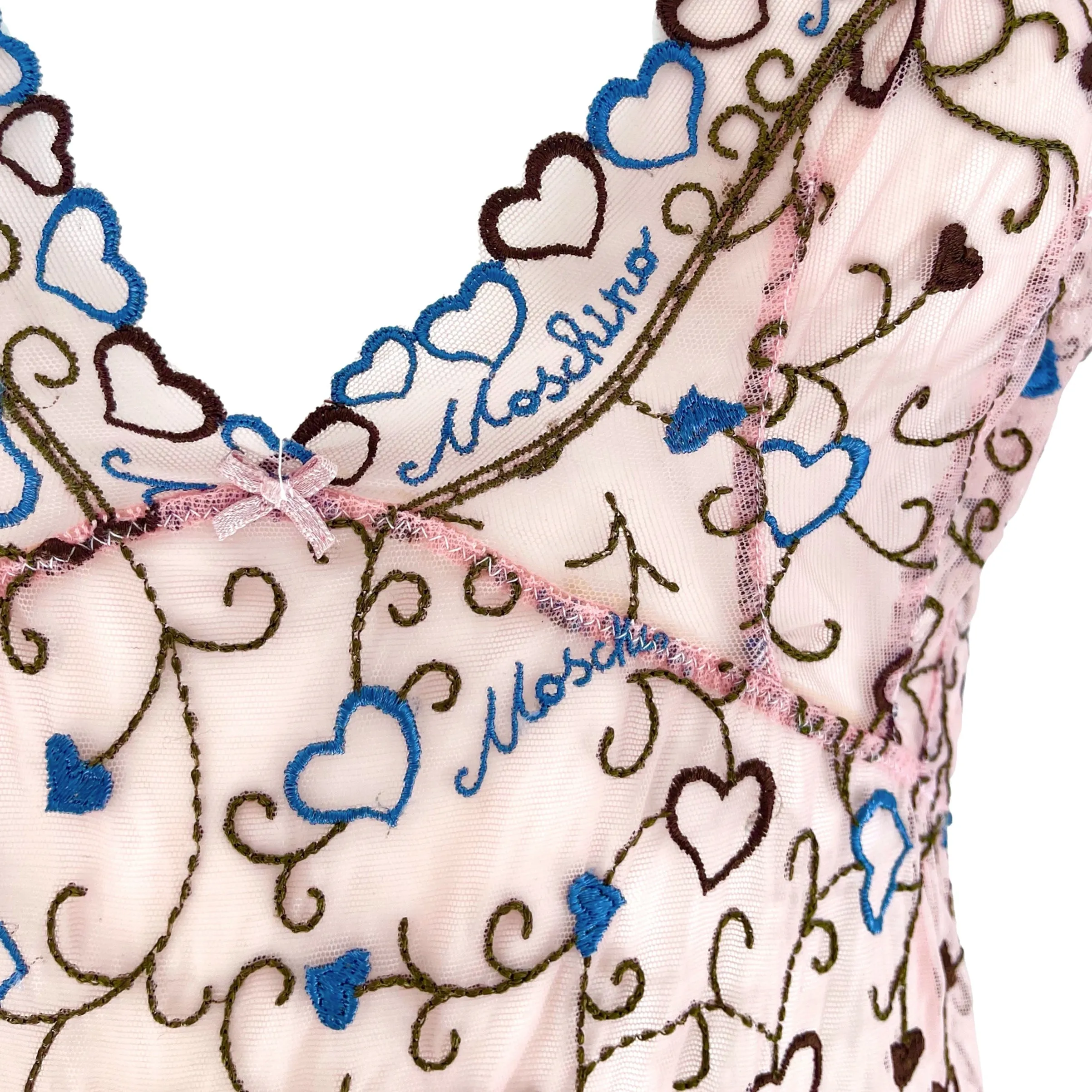 Moschino Sheer Heart Slip Dress