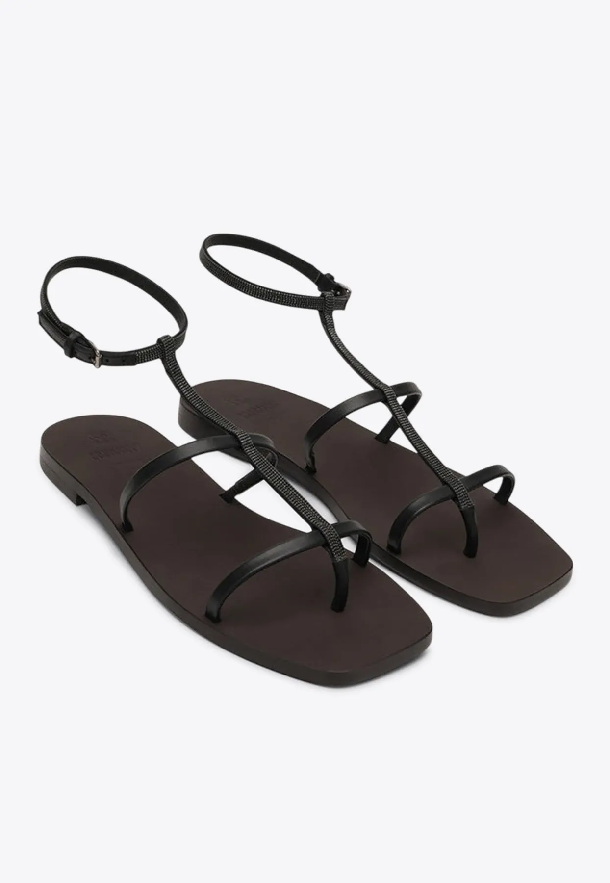 Nappa Leather Sandals with Monili Strap