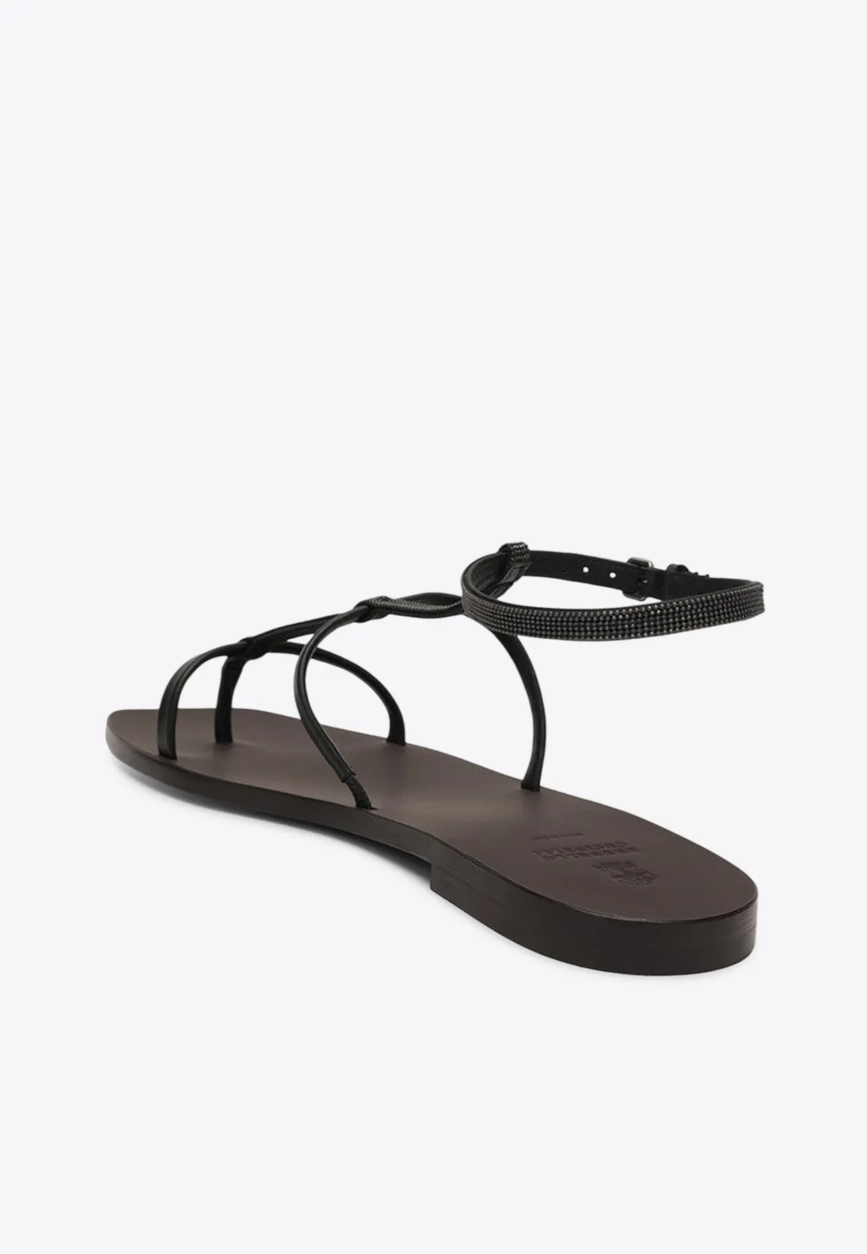 Nappa Leather Sandals with Monili Strap